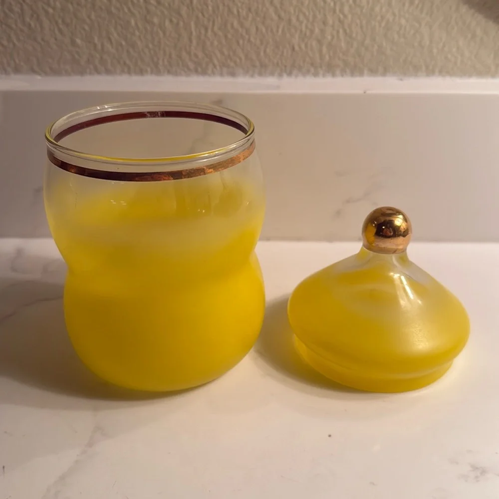 Vintage Blendo Yellow Candy Jar with Lid